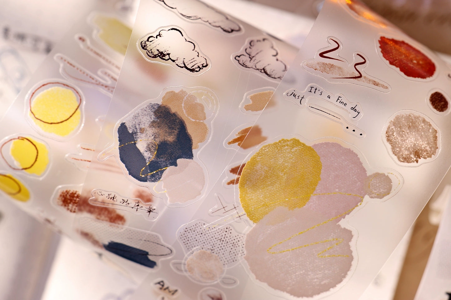 XiaoBaiJia Minimalist Style【Small Decoration】Light Retro Orginal Design Washi Pet Tape Landscape Stickers