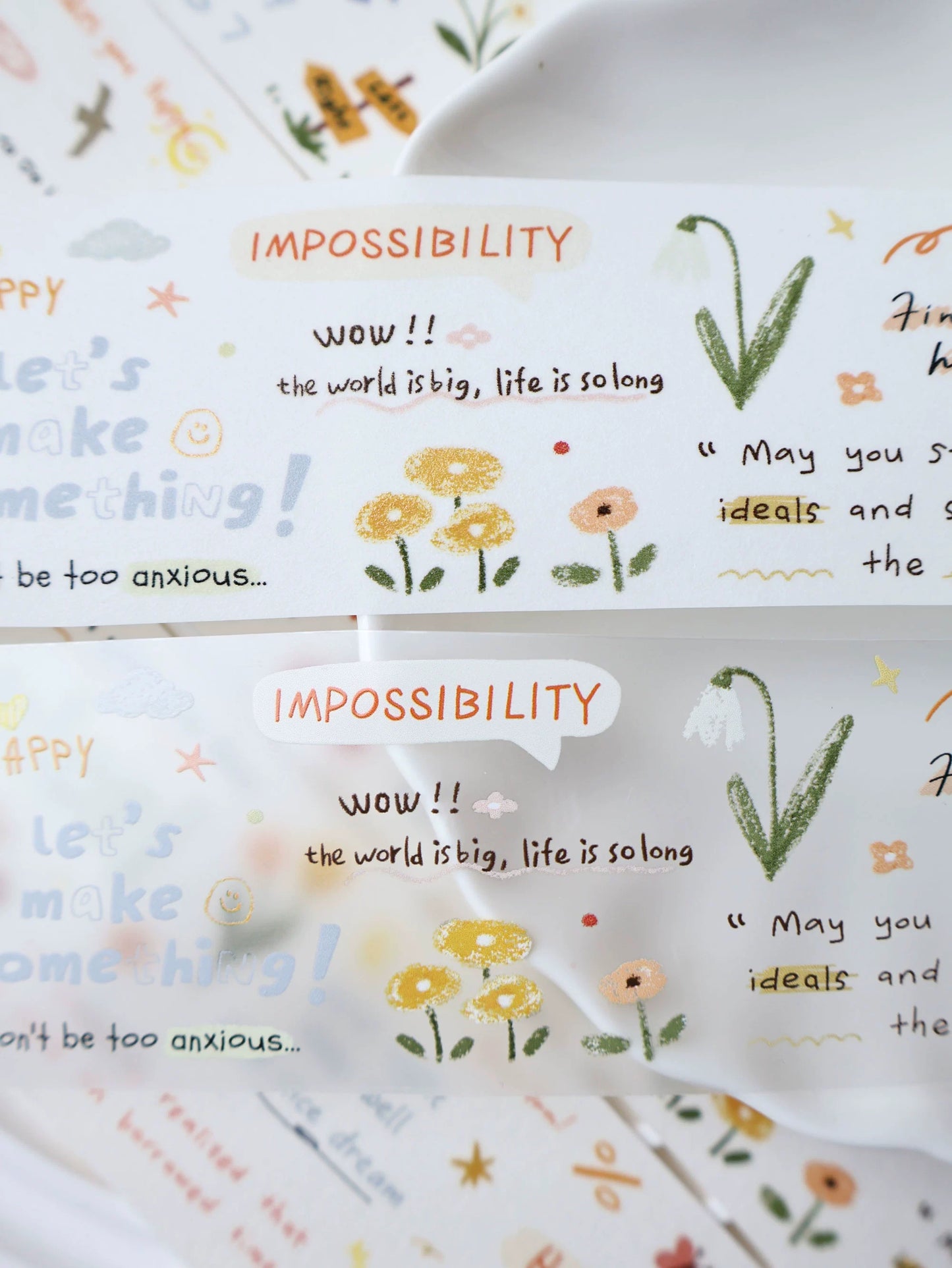 YiEr Minimalist Style Vol3【Handwritten Manuscript】Light Retro Orginal Design Washi Pet Tape Landscape Stickers