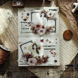 YiEr【Impression】Orginal Design Washi/Pet Tape Light Retro Landscaping Stickers