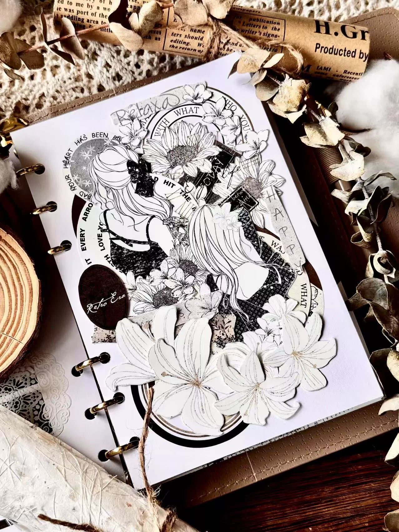 Linlanxi【Girl】Original Design New Product  Washi/Pet Tape Light Retro Character Style Long Loop Full Roll