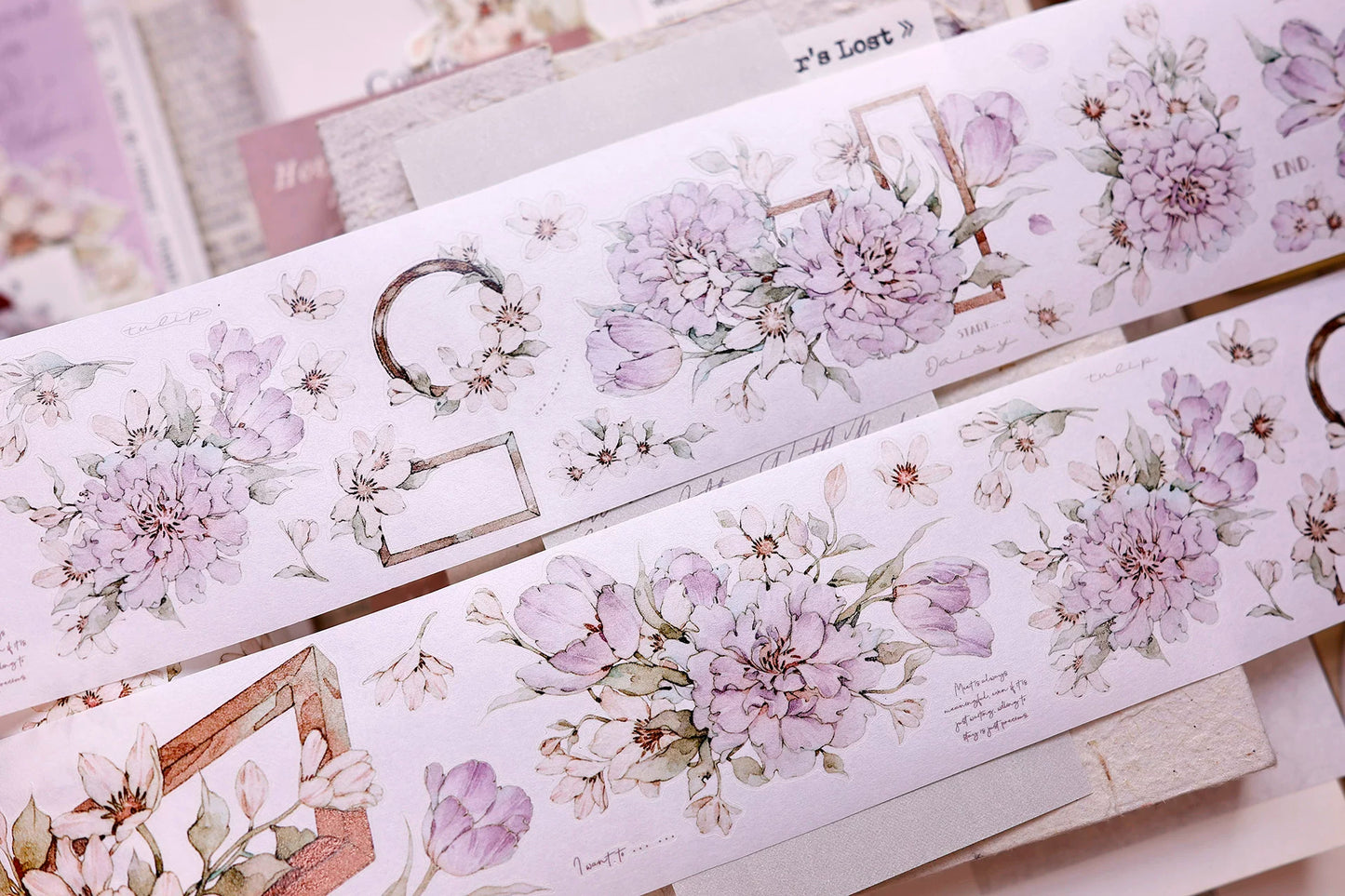 XiaoBaiJia Salt Series【Smoky Purple】Pre-cut Orginal Design Washi/Pet Tape Light Retro Stickers