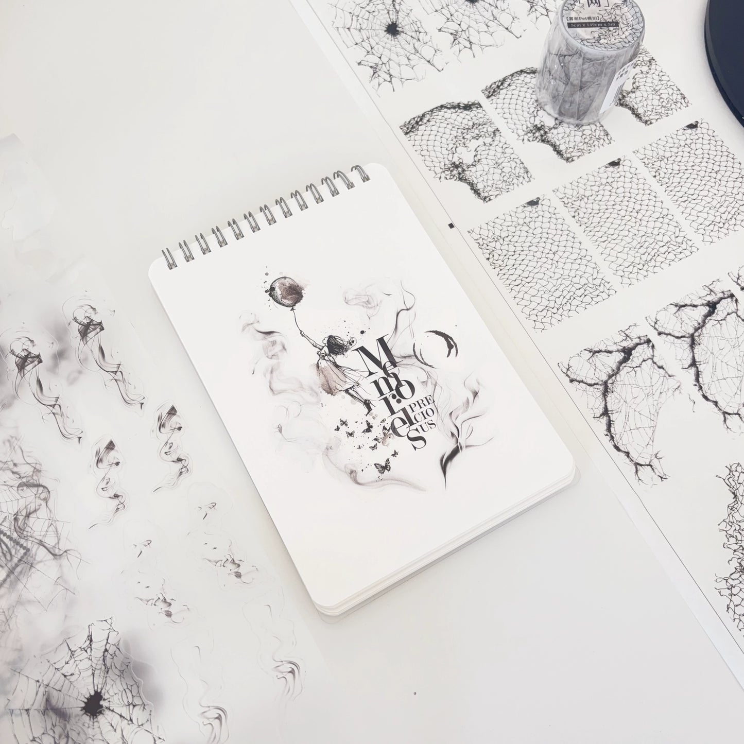 Simple Washi Tape【 Different Feeling 】 Roll Net Smoke Background Color Block Stickers Dreamy