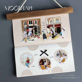 Moodtape【Walking and Drinking Coffee】Original Cute Character Washi Tape Street View Coffee Stickers