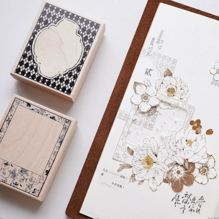 Yuanzi Vol7【Border Series】Upgraded Rubber Retro Maple Stamp for Washi Tape