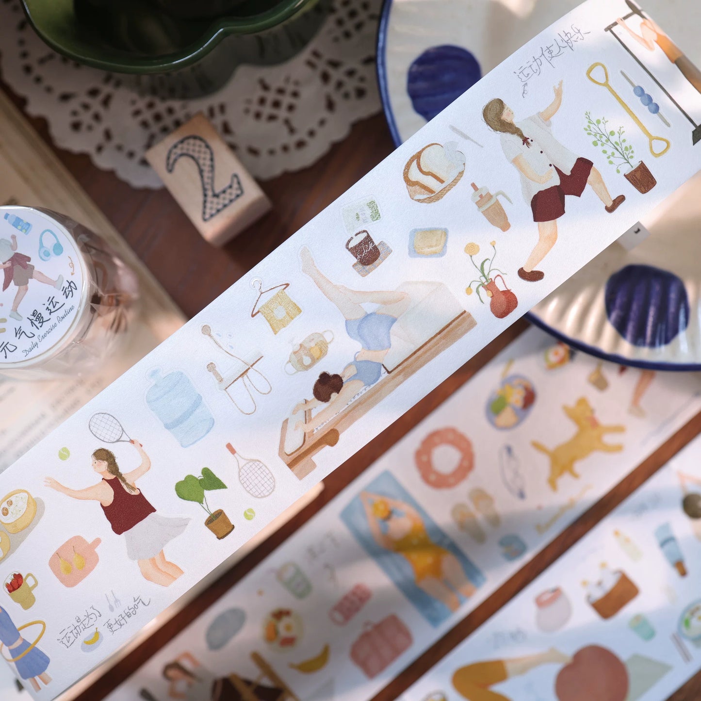 YiEr Vol8【Qi Qi Slow Movement】Salt Series Pre-cut Orginal Design Washi Tape and PET Stickers