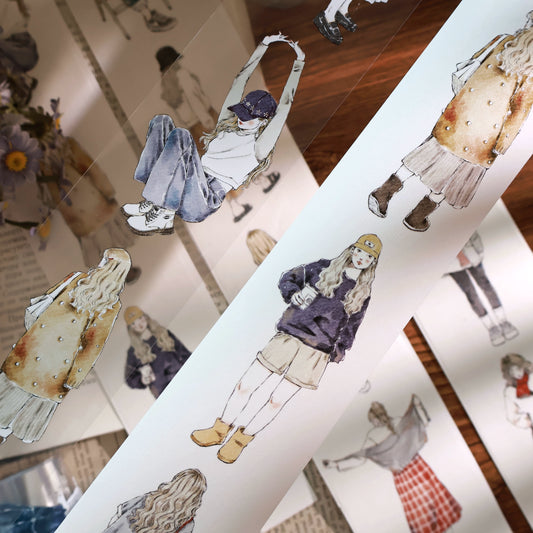 YiEr Vol13【Warm and Comfortable】Orginal Design Character Washi/Pet Tape Light Retro Stickers