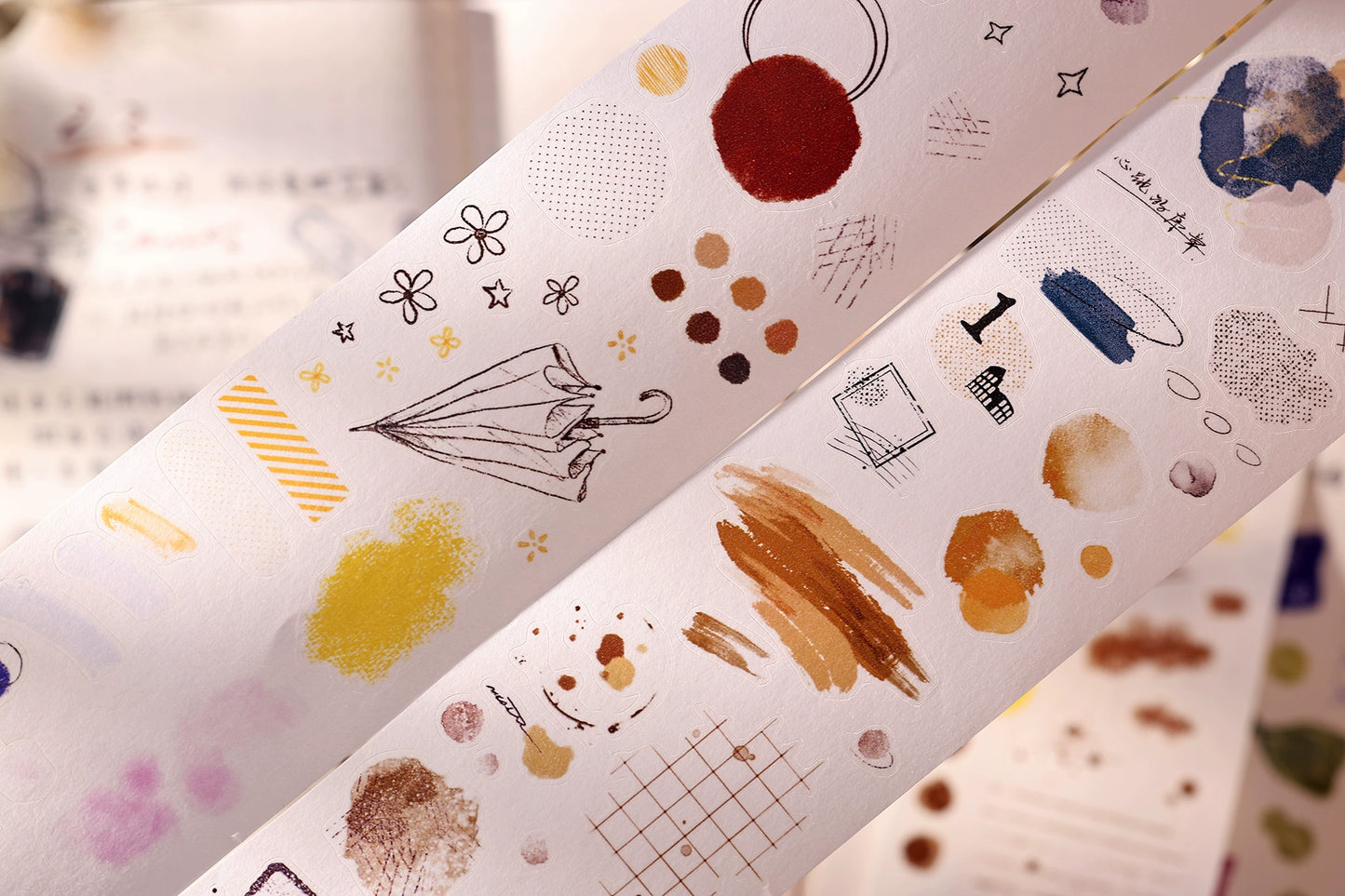 XiaoBaiJia Minimalist Style【Small Decoration】Light Retro Orginal Design Washi Pet Tape Landscape Stickers
