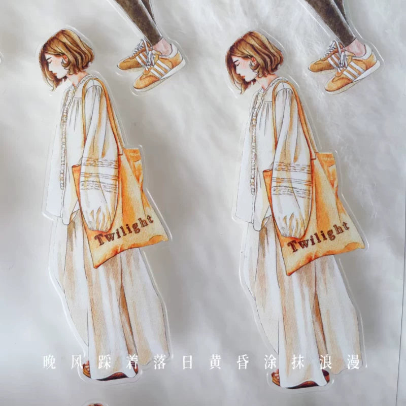 ZaoZao Vol2【Dusk】Original Design Kiss-Cut Washi PET Tape Stickers,for Scrapbook Supplies,Journaling,Junk Journal,Bullet Journal,Planner Stickers