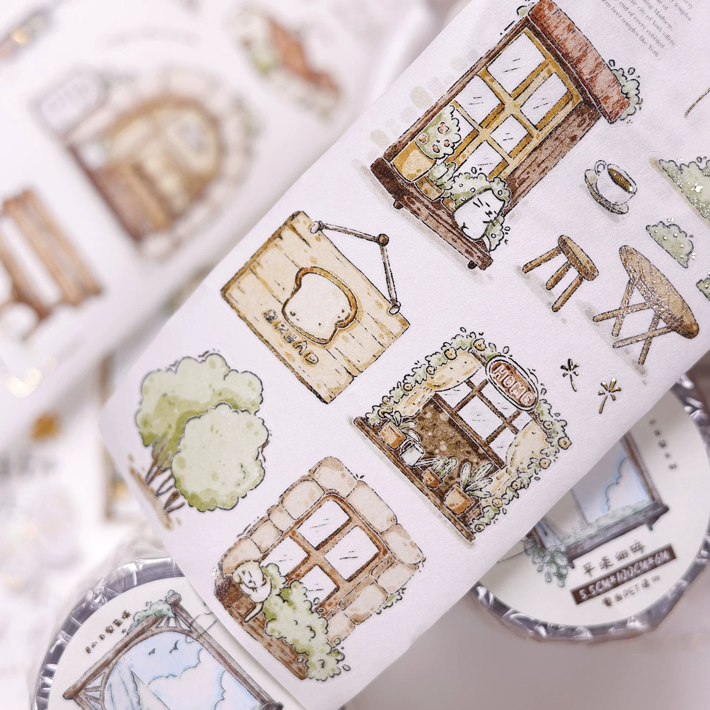 XiaoBaiJia Salt Series【Plain and Delicate】Pre-cut Orginal Design Washi/Pet Tape Light Retro Stickers