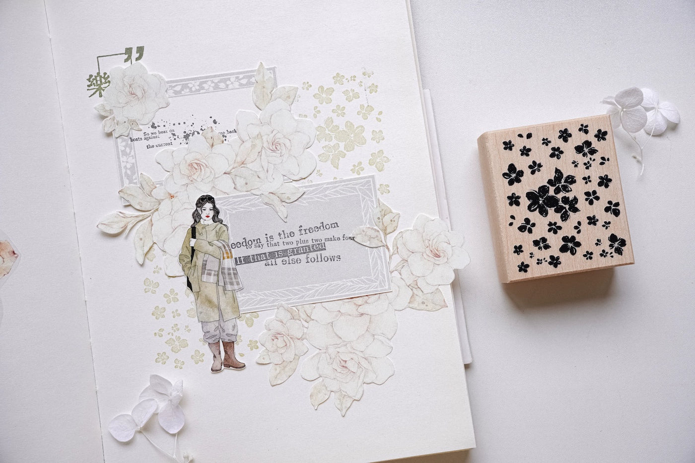 Yuanzi Vol7【Background Flower Series】Upgraded Rubber Retro Maple Stamp for Washi Tape