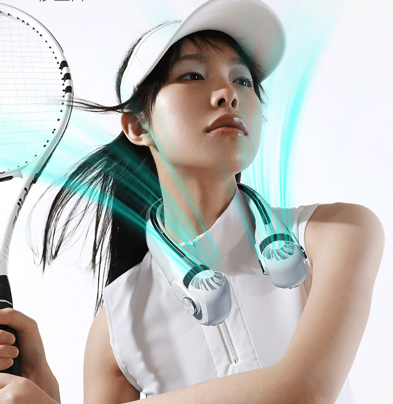 ‌Wear the Chill! 2400mAh AR Turbine Bladeless Neck Fan — Negative Pressure Cooling, Real Cold Wind, Hands-Free