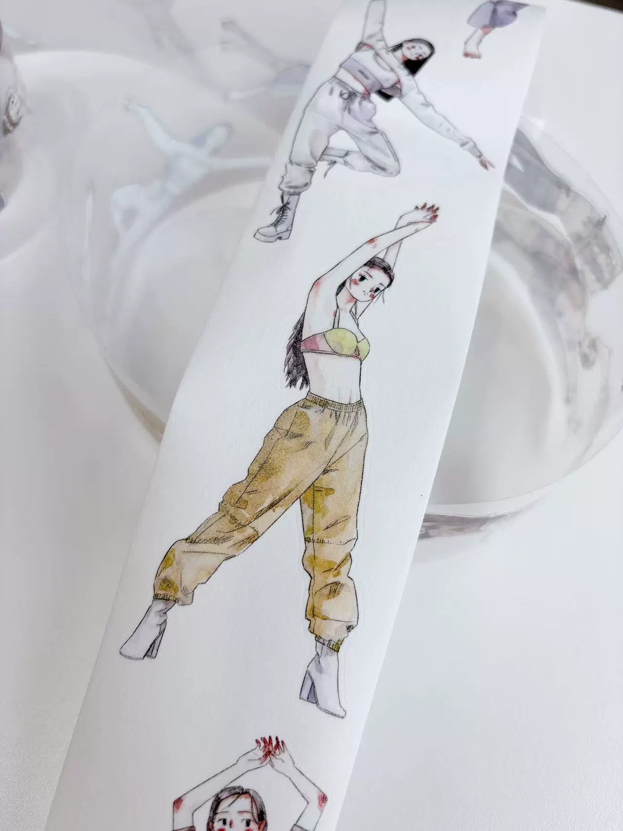 Kaixiaoxun Vol10【Graceful】 Pre-Cut Long Loop Washi/Matte PET Tape for Scrapbook Supplies,Junk Journal Supplies