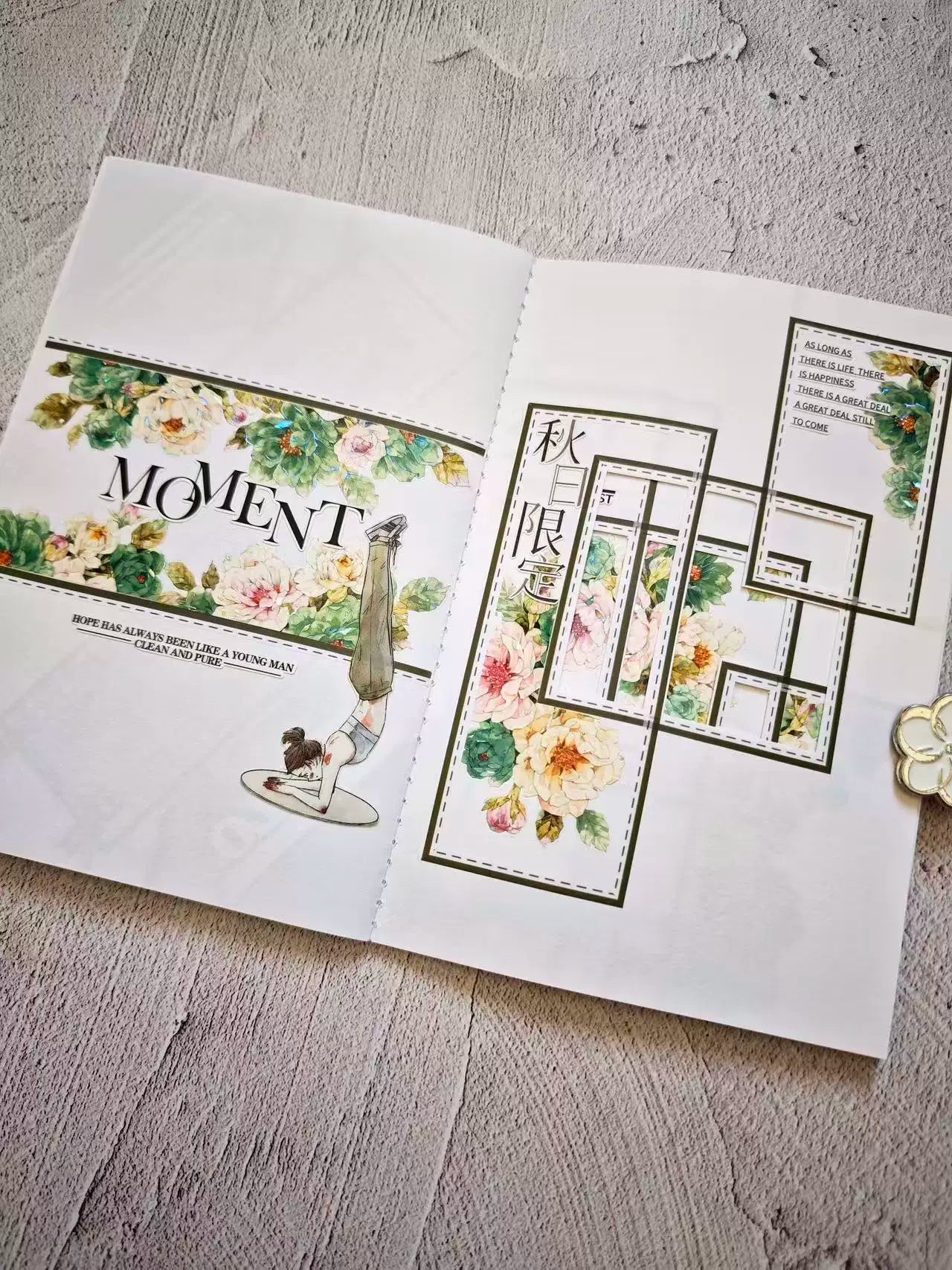 Kaixiaoxun Vol11【Keep Moving】 Pre-Cut Long Loop Washi/Matte PET Tape for Scrapbook Supplies,Junk Journal Supplies