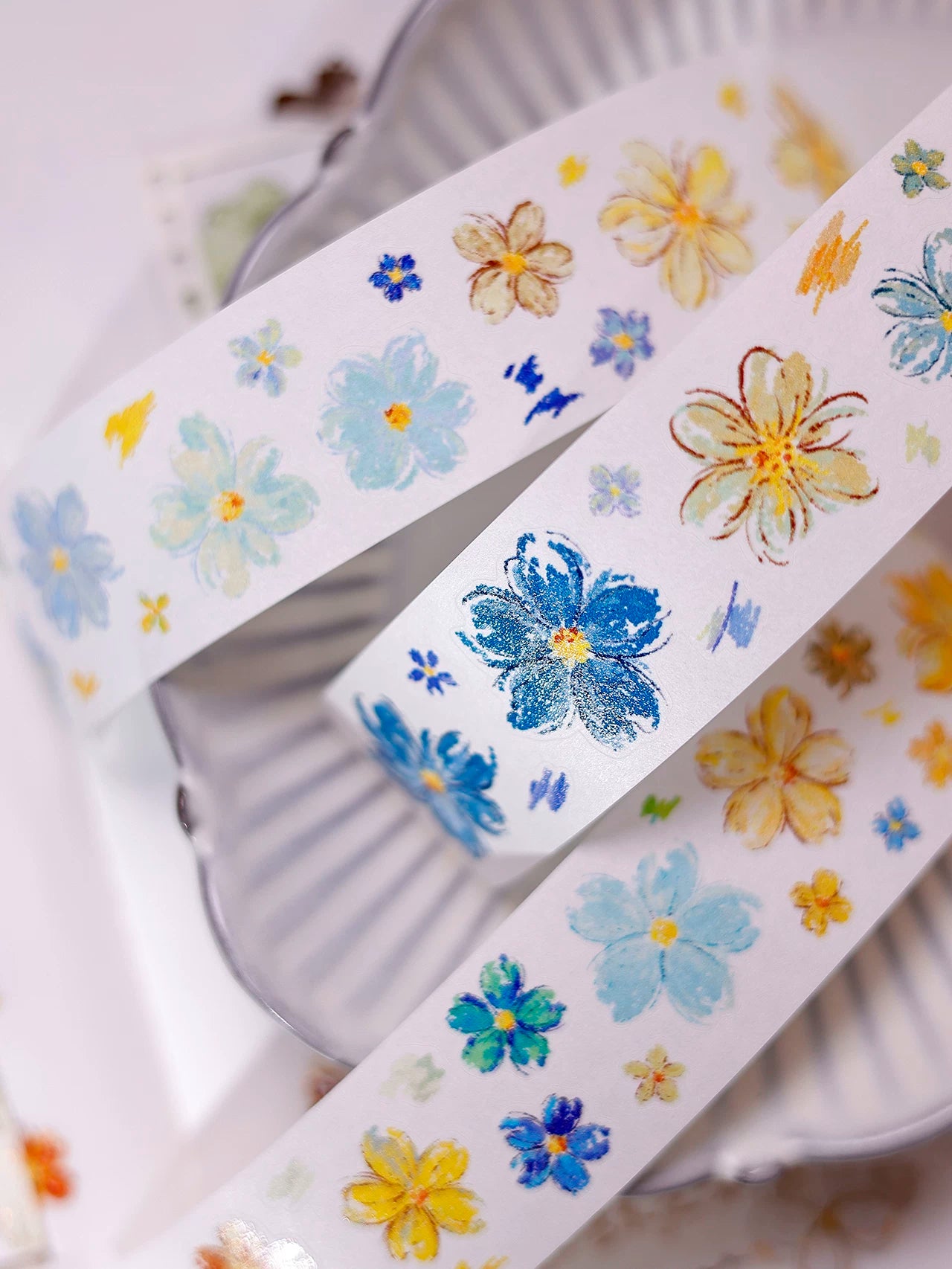 XiaoBaiJia Salt Series【Shallow Salt Flower Town】Pre-cut Orginal Design Flora Washi/Pet Tape Light Retro Stickers