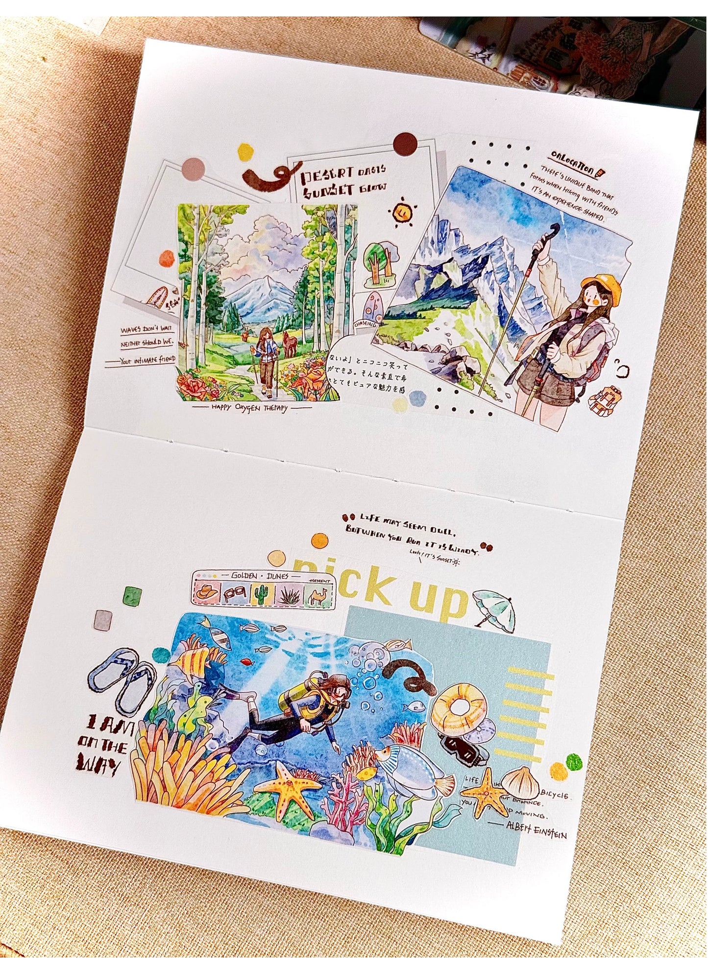 XingXing Vol8【Brave the Wind and Waves】 Pre-cut Light Retro,Outdoor Sports Mountain,Sea,Forest,Desert Scene Washi/PET Tape