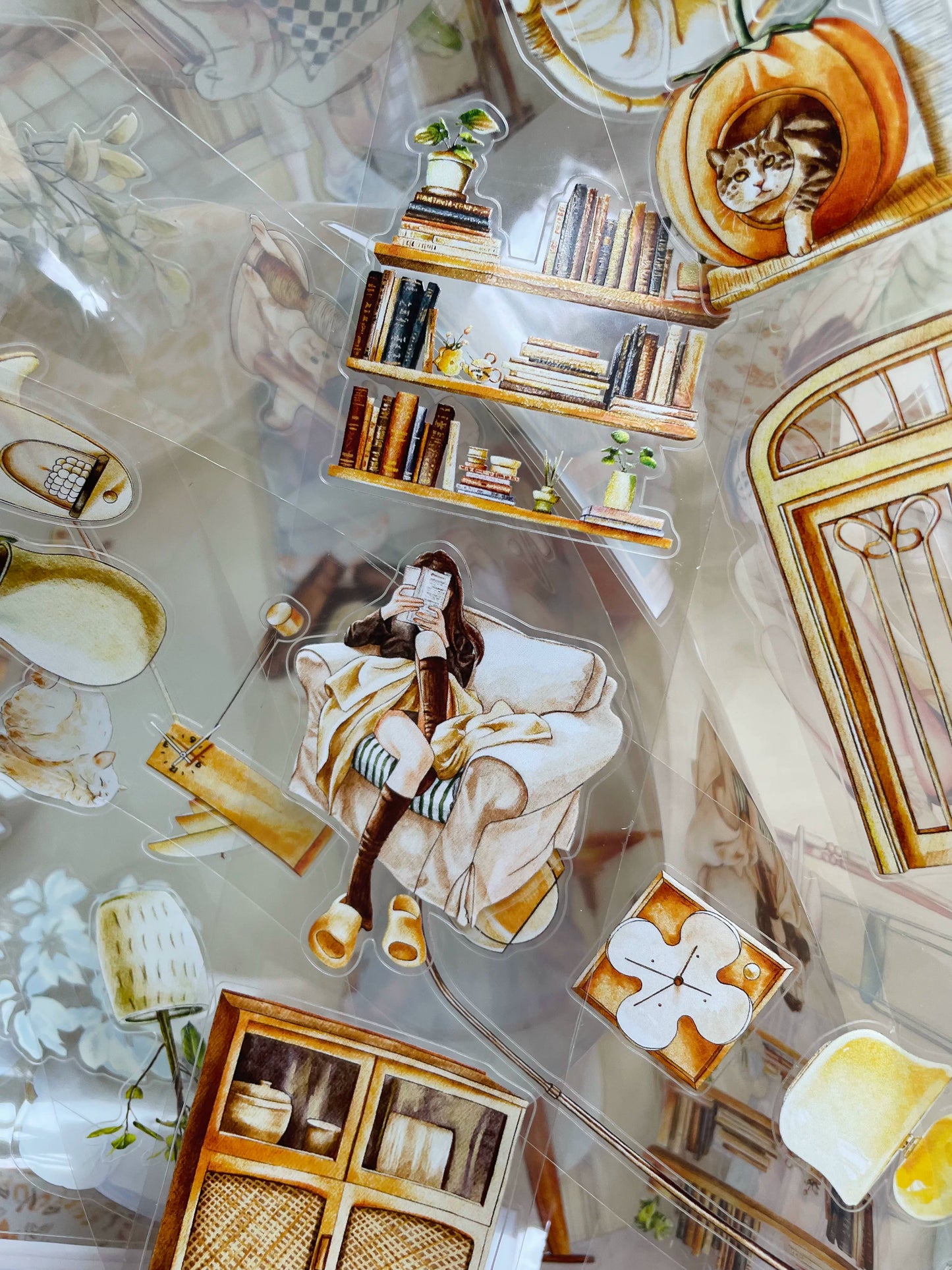 ZaoZao Vol3【Nest】Original Design Kiss-Cut Washi PET Tape Stickers,for Scrapbook Supplies,Journaling,Junk Journal,Bullet Journal,Planner Stickers