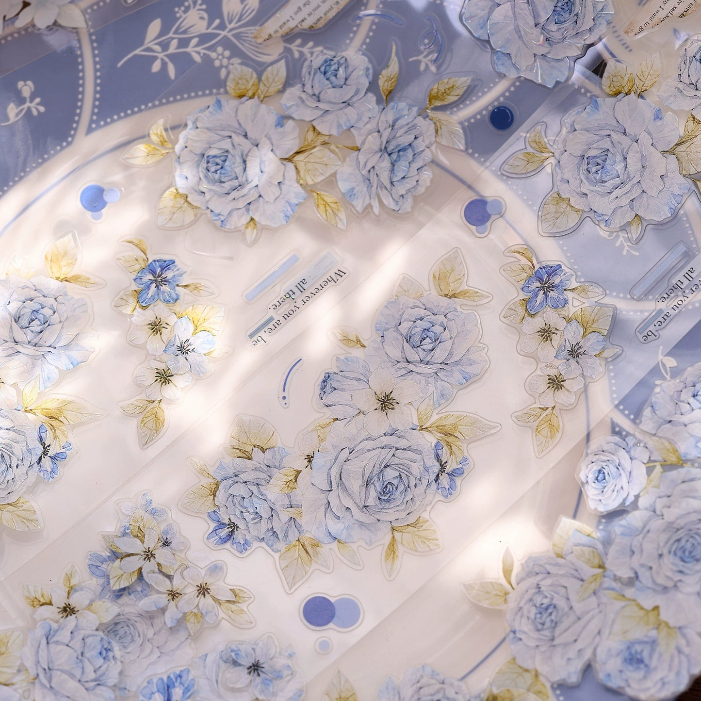 XiaoBaiJia【Jian Shi Blue】Light Retro Orginal Design Washi Pet Tape Landscape Stickers