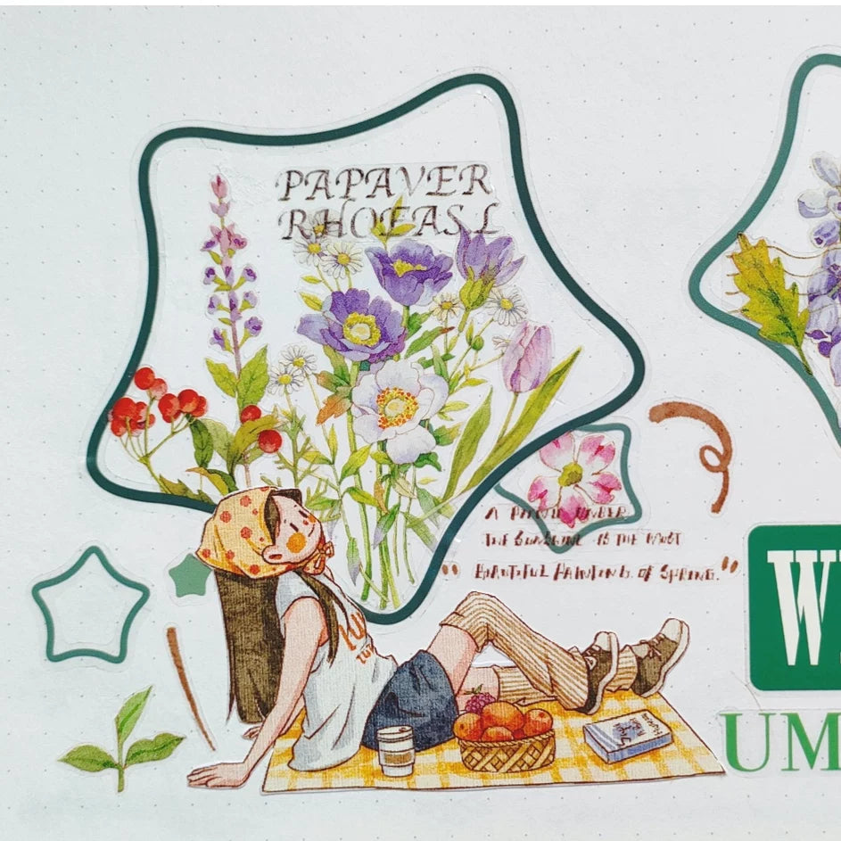 XingXing Vol7【Wandering Leisurely and Leisurely】 Pre-cut Salt based Spring Daily Light Retro Washi PET Tape
