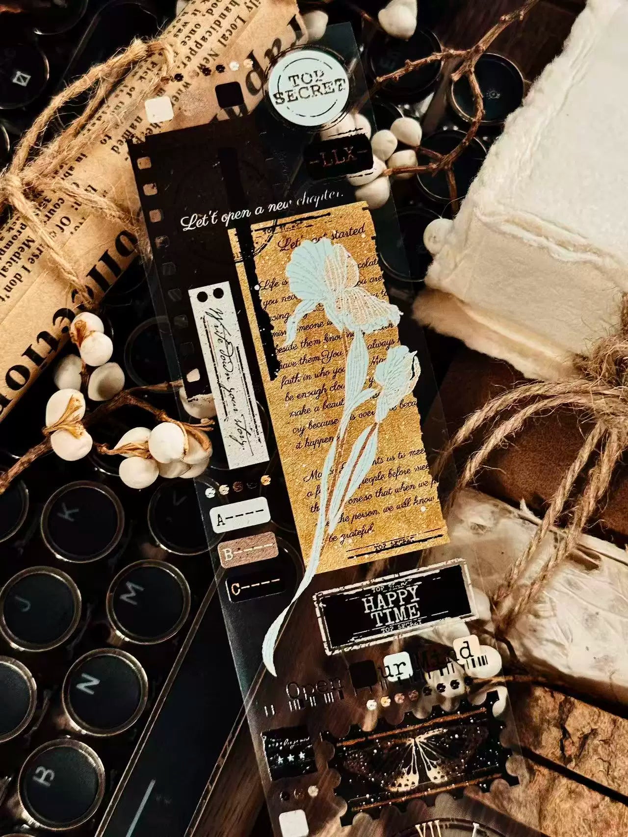 Linlanxi Vol13【Iris Flower】Original Design Retro Exquisite Light Vintage Decorative Washi Pet Tape