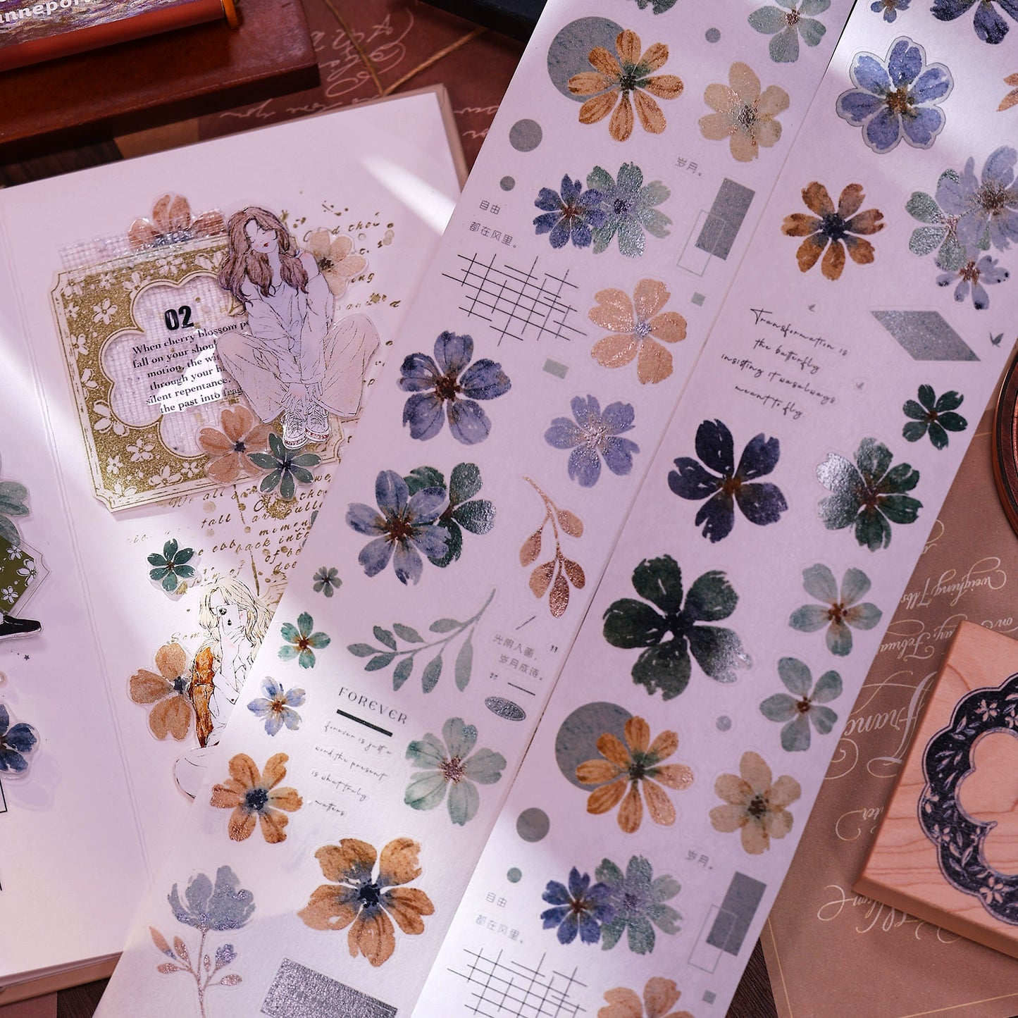 XiaoBaiJia【Green Book】Light Retro Orginal Design Washi Pet Tape Landscape Stickers