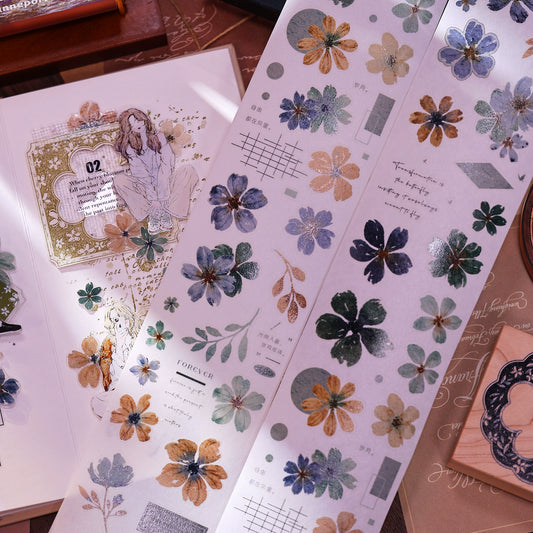 XiaoBaiJia【Green Book】Light Retro Orginal Design Washi Pet Tape Landscape Stickers