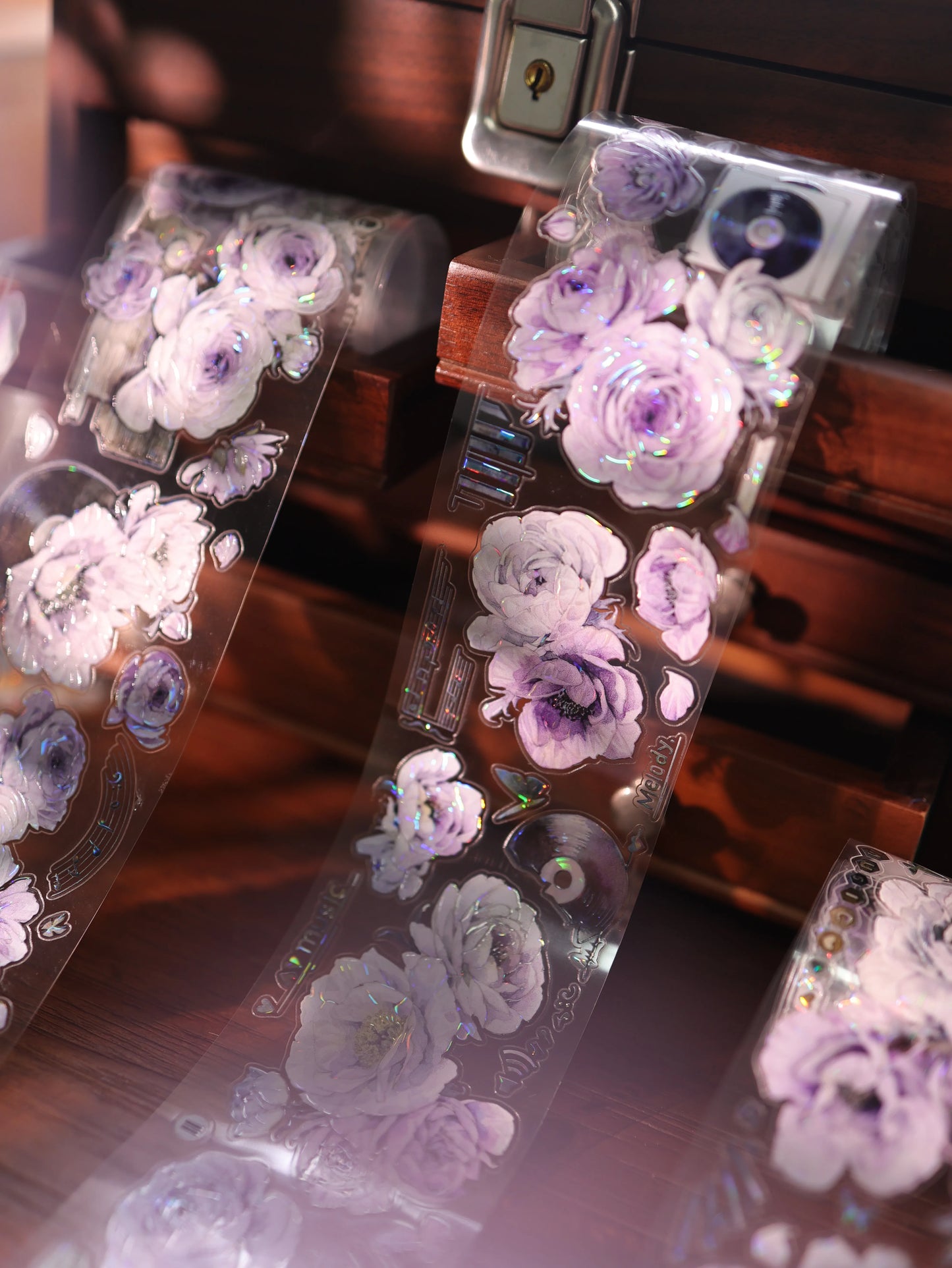 YiEr Vol17【Purple Echo】Kiss-cut Floral Washi Tape and PET Stickers