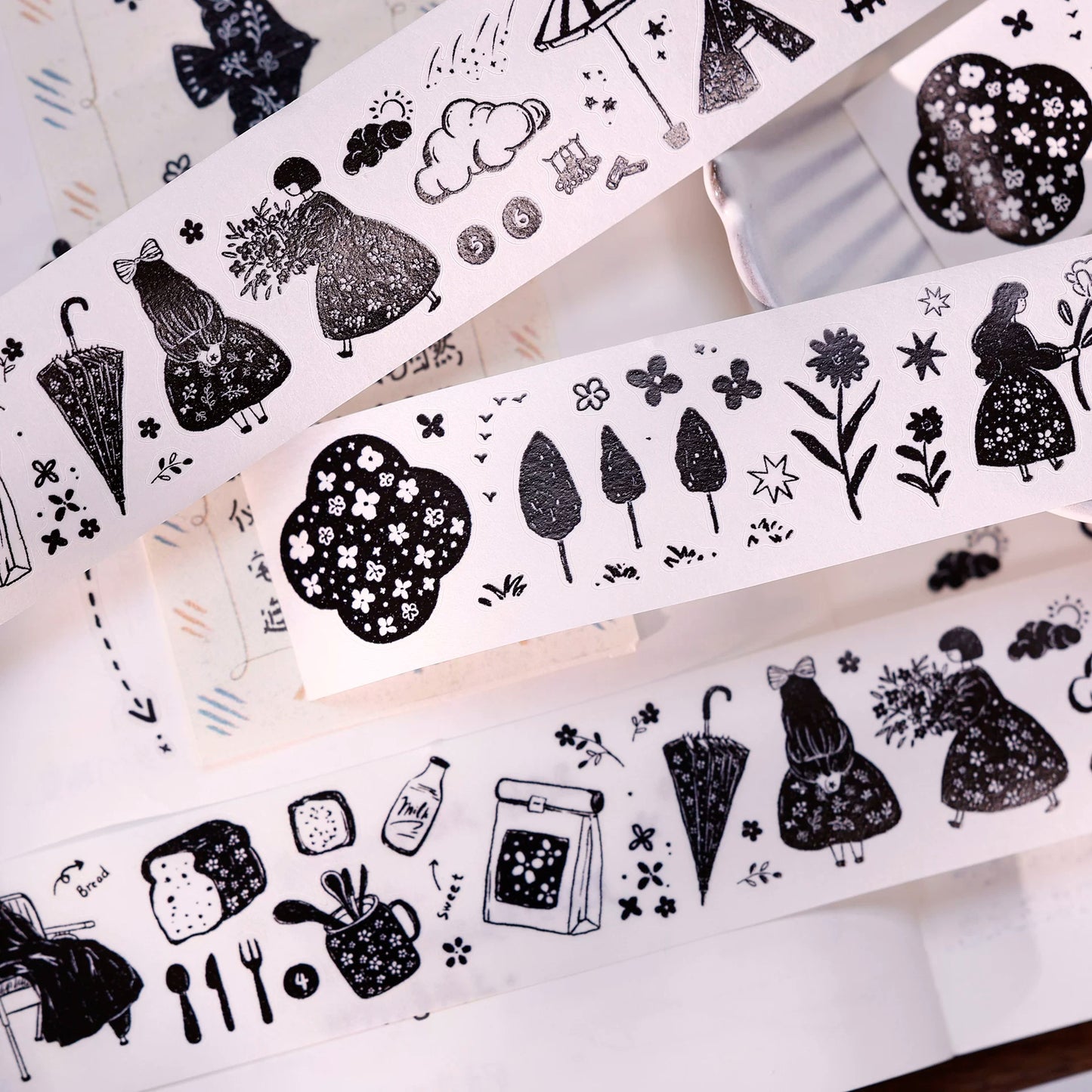 XiaoBaiJia Salt Series【Plain Color Painting】Pre-cut Orginal Design Mall Figures Embellish Washi/Pet Tape Light Retro Stickers