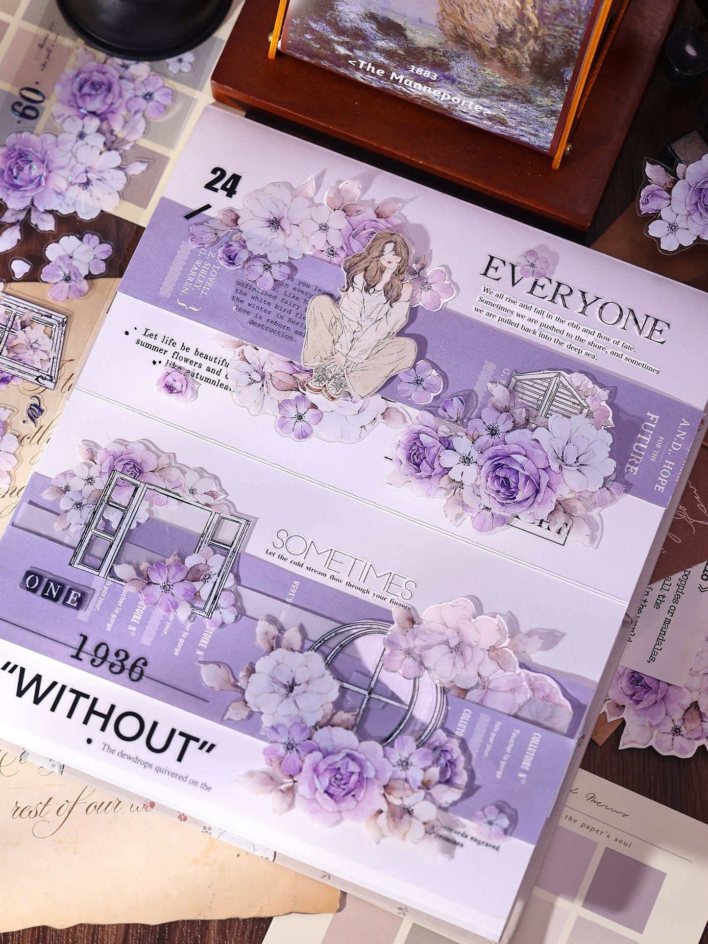 XiaoBaiJia【Sparse Shadows】Light Retro Orginal Design Washi Pet Tape Landscape Stickers