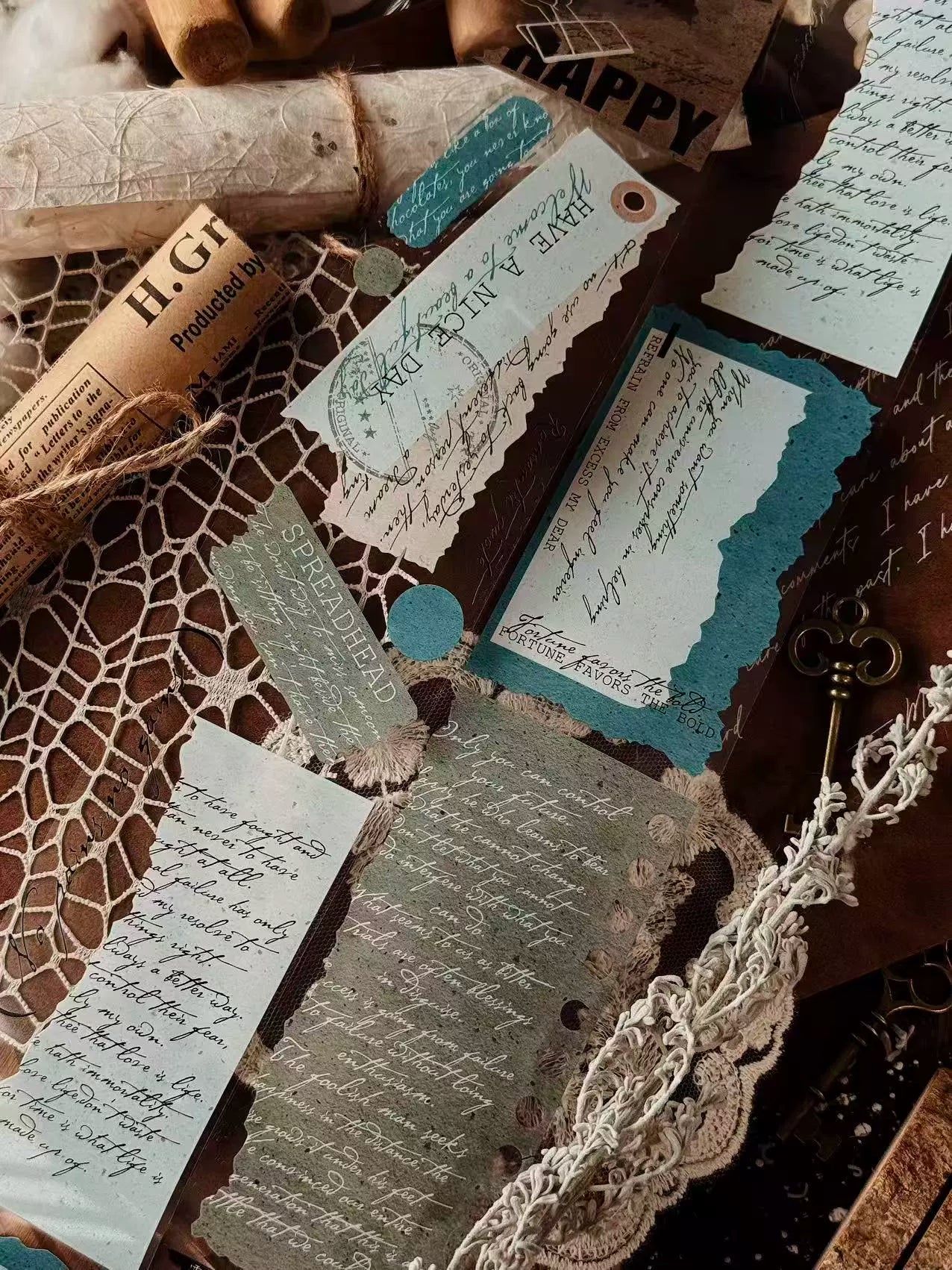 Linlanxi【Ancient Rhyme Paper Seal】Original Design Retro Broken Paper Bookkeeping Washi/Pet Tape