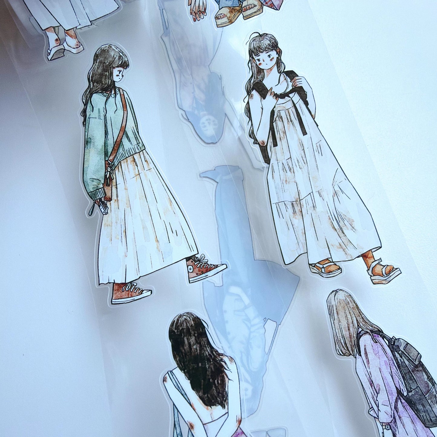 Kaixiaoxun Vol13【Depart】 Pre-Cut Long Loop Washi/Matte PET Tape for Scrapbook Supplies,Junk Journal Supplies