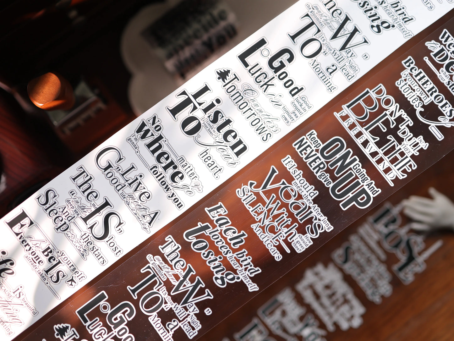 YiEr Vol17【English Quotation】Kiss-cut Text Washi Tape and PET Stickers