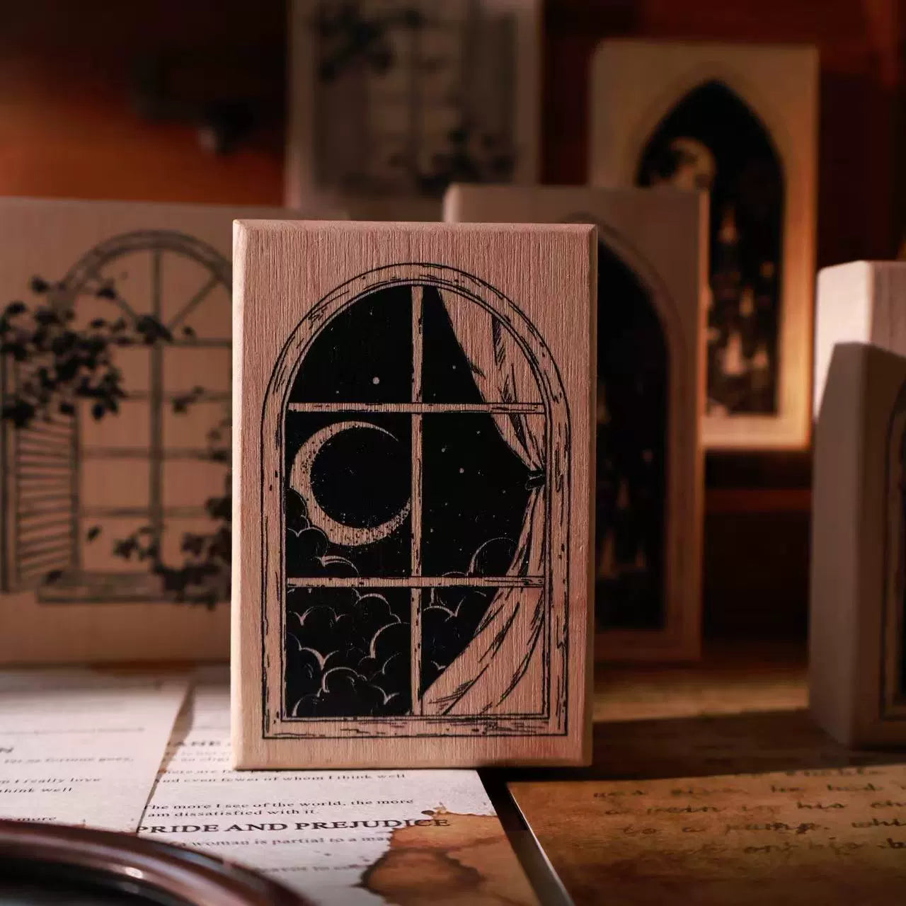 YiEr Vol14【Windows Stamp】Imported Maple Red Rubber and Maple Wood Stamp