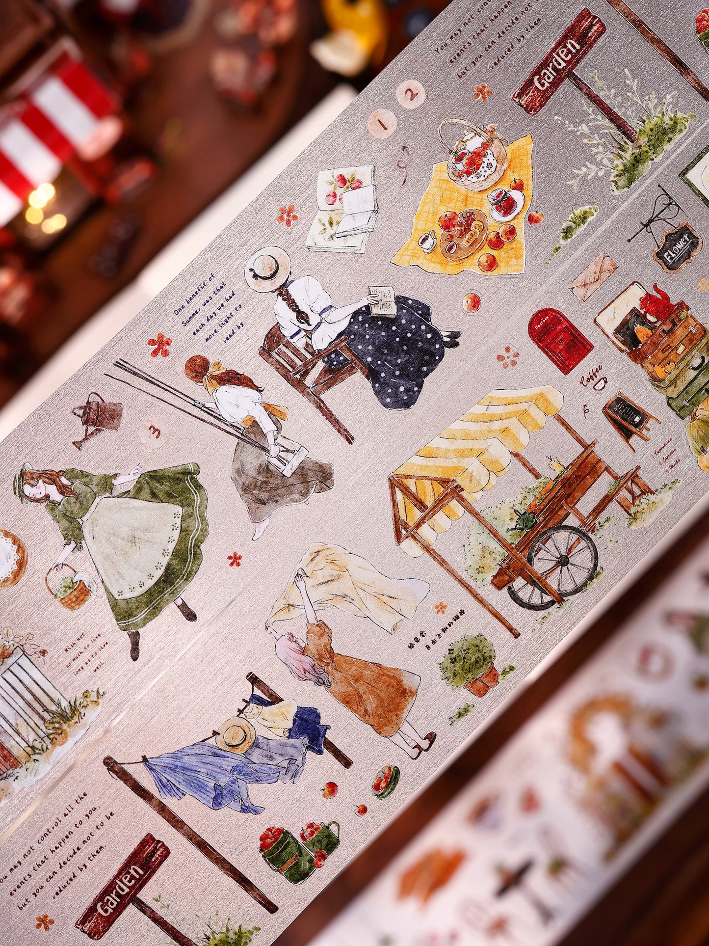 XiaoBaiJia Salt Series【Warm Light and Leisurely Delights】Pre-cut Orginal Design Vintage Scene Washi/Pet Tape Light Retro Stickers