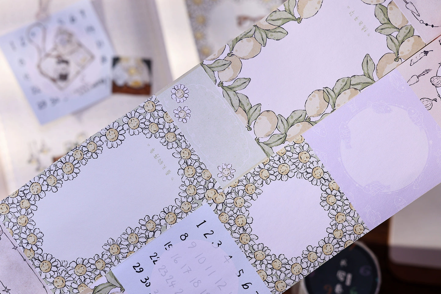 XiaoBaiJia Minimalist Style【Writing Roll‌】Border Strip Orginal Design Washi Pet Tape Landscape Stickers