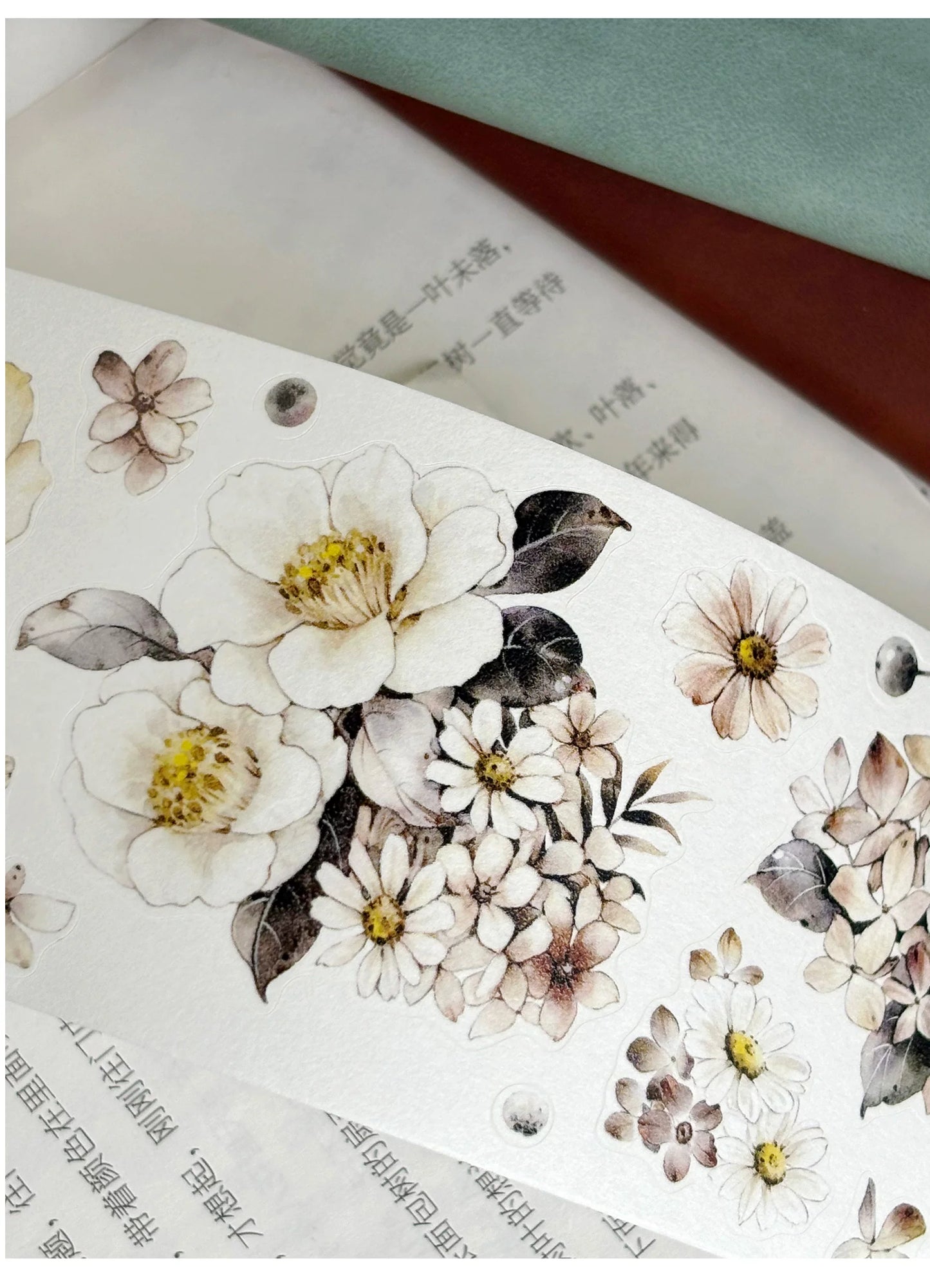ZiYuanSu Vol15【Ink Fragrance and Tea Shadow】Background Scene Pre-cut Washi PET Tape