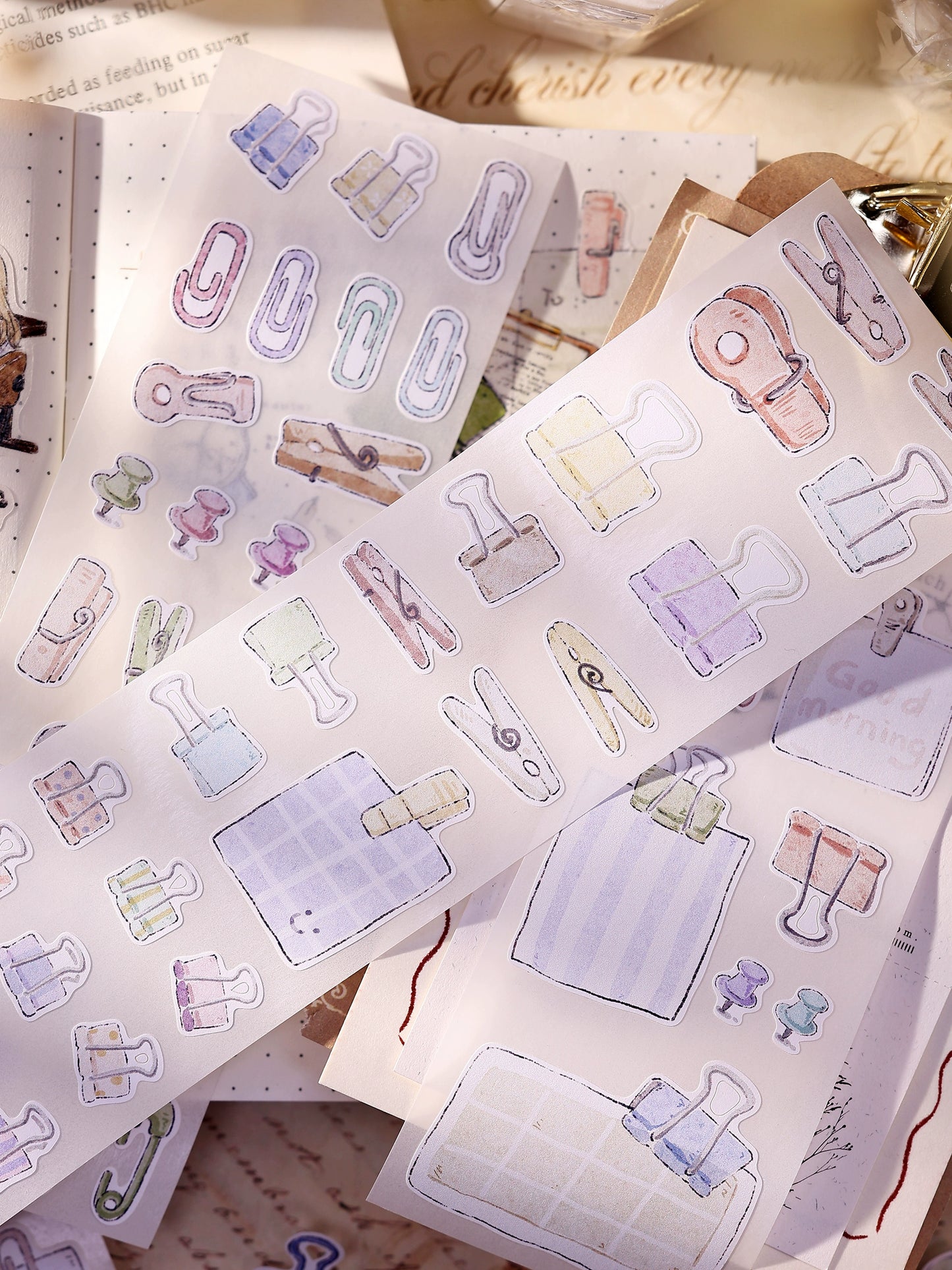 XiaoBaiJia Minimalist Style【Pinch Something】Clips Orginal Design Washi Pet Tape Landscape Stickers
