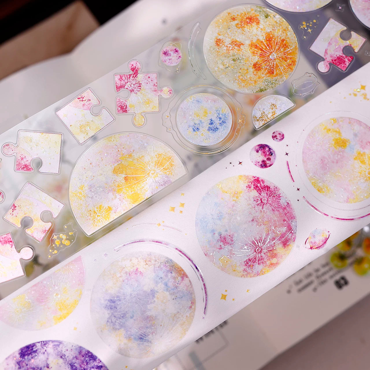 XiaoBaiJia【Starfall】Pre-cut Dream Planet Orginal Design Washi Pet Tape Light Retro Stickers