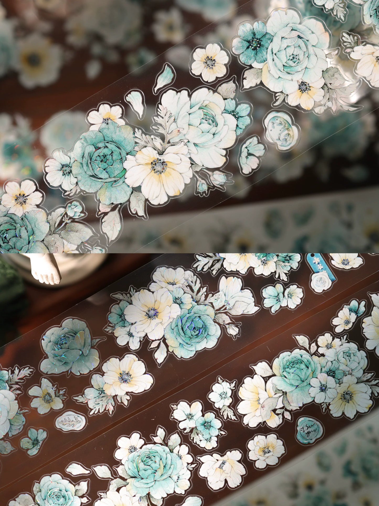 YiEr Vol17【Blue-Violet Flower】Kiss-cut Floral Washi Tape and PET Stickers
