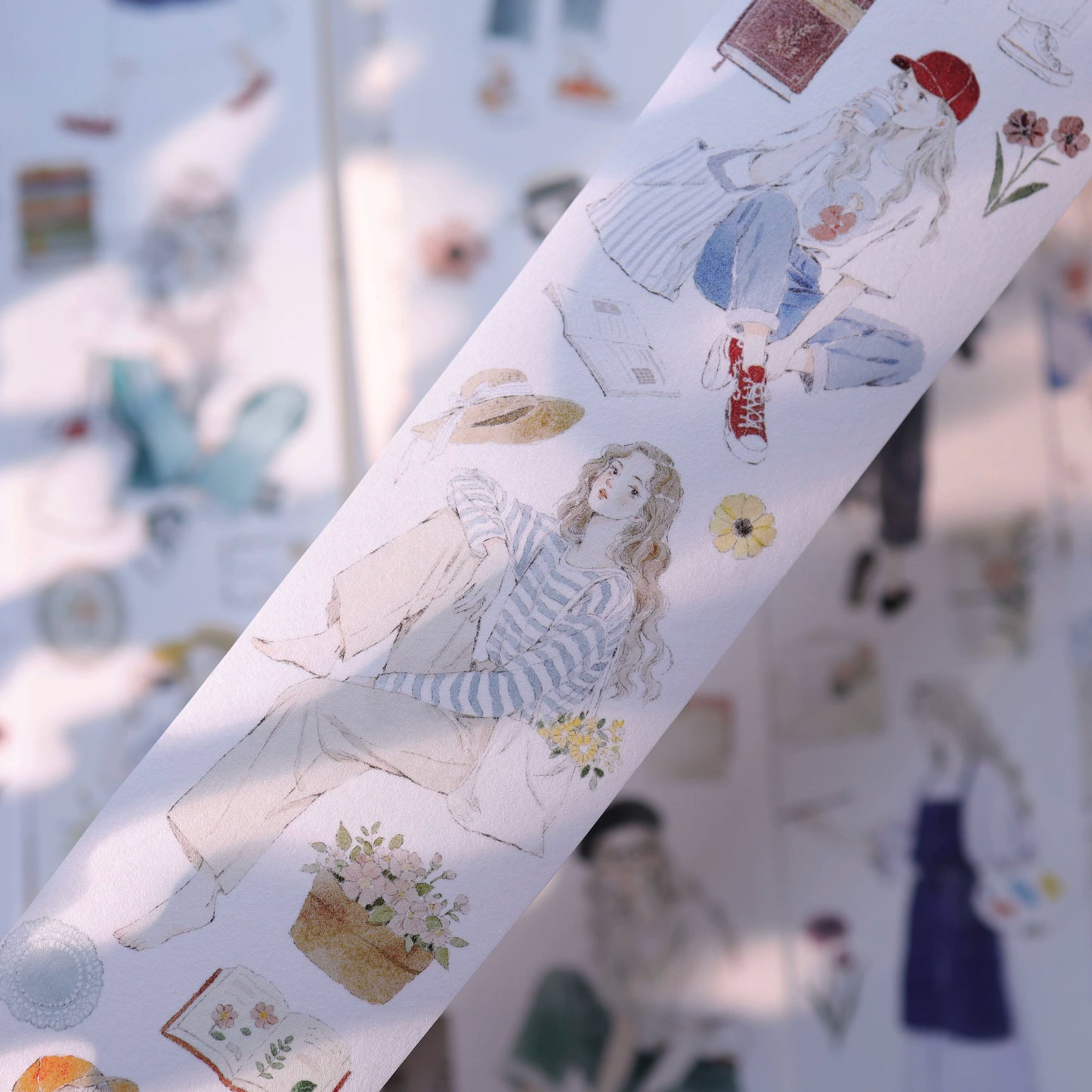YiEr Vol17【Girl's Notebook】Kiss-cut Character Washi Tape and PET Stickers