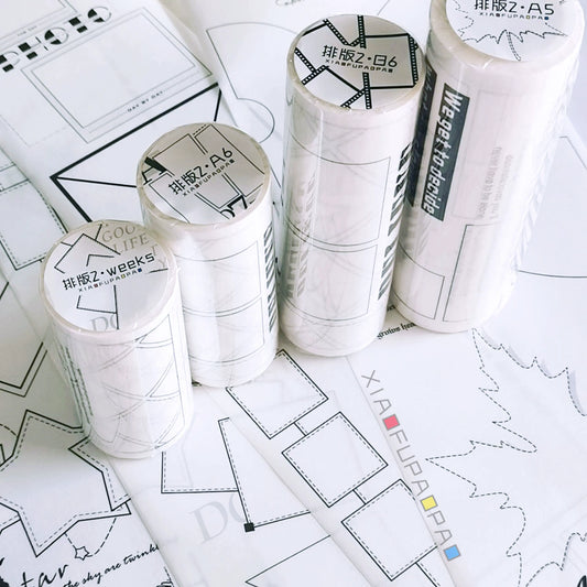 Small Floating Bubble Typesetting2 Washi Tape Basic Lazy Border Frame Suitable for A5/A6
