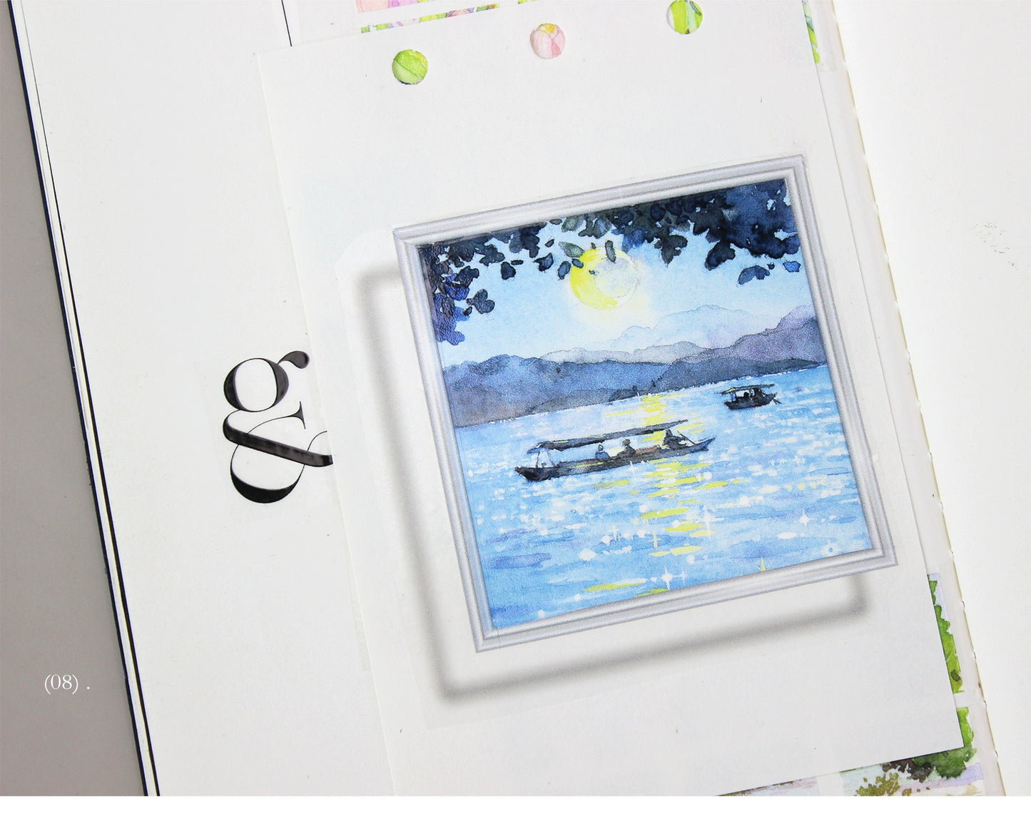 Moodtape【Traveler's Diary&White Gallery】Landscape Frame Original Design Washi/Pet Tape Stickers,for Scrapbook Supplies,Scrapbook Tape Stickers,Junk Journal Supplies