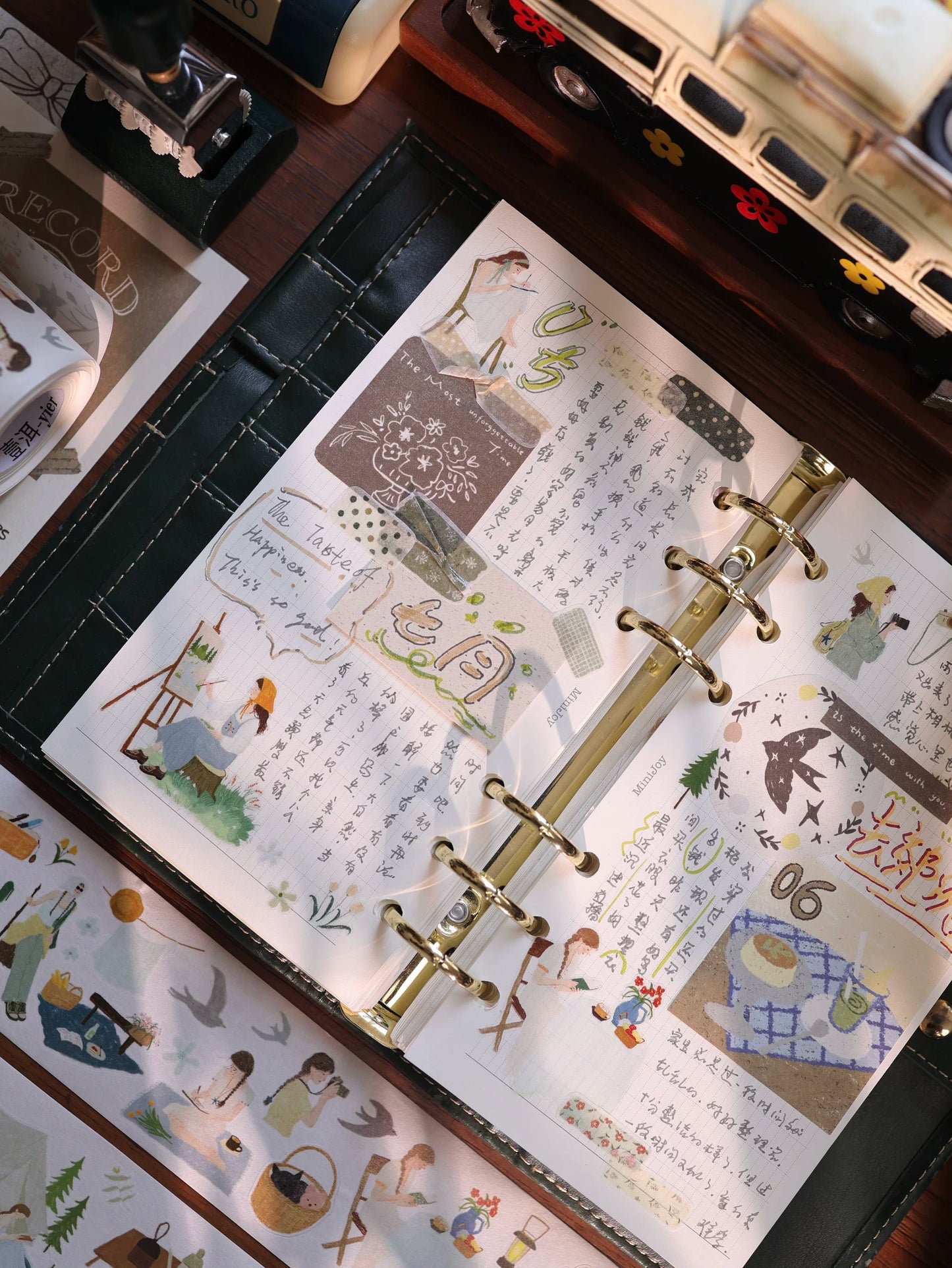 YiEr Vol8【Wind Field Notes】Salt Series Kiss-cut Washi Tape and PET Stickers