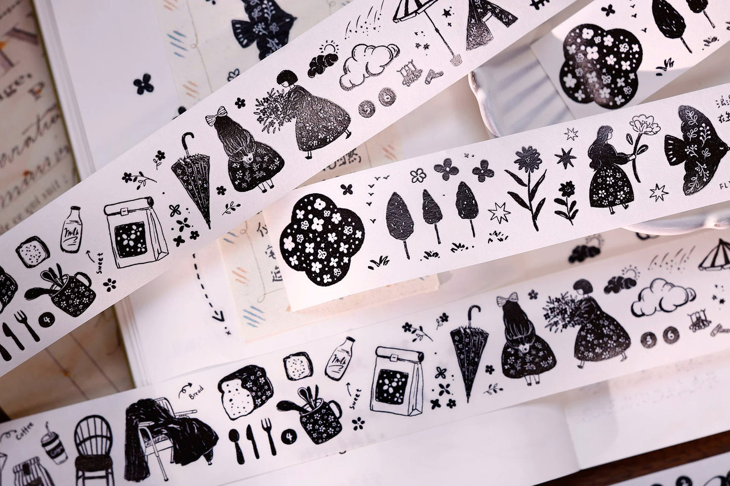XiaoBaiJia Salt Series【Plain Color Painting】Pre-cut Orginal Design Mall Figures Embellish Washi/Pet Tape Light Retro Stickers