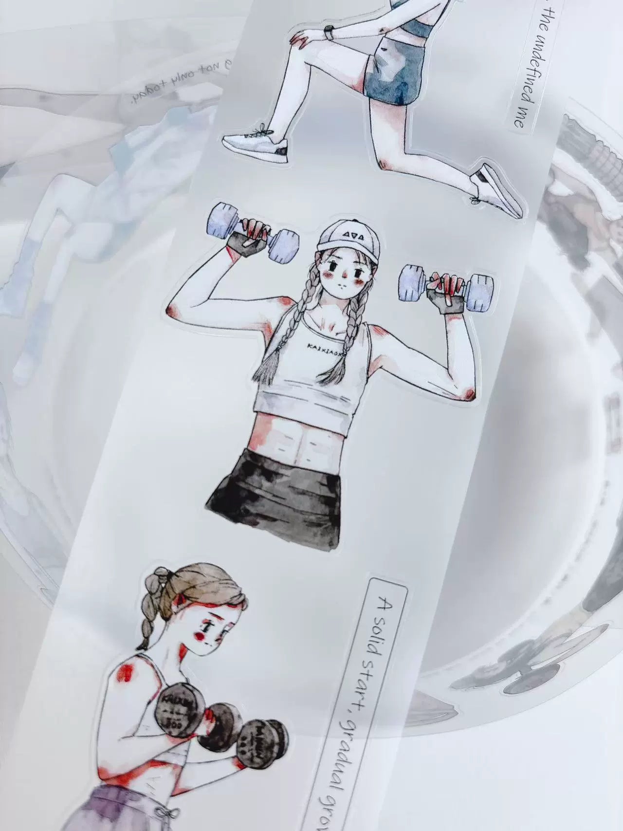 Kaixiaoxun Vol10【She · Power】 Pre-Cut Long Loop Washi/Matte PET Tape for Scrapbook Supplies,Junk Journal Supplies