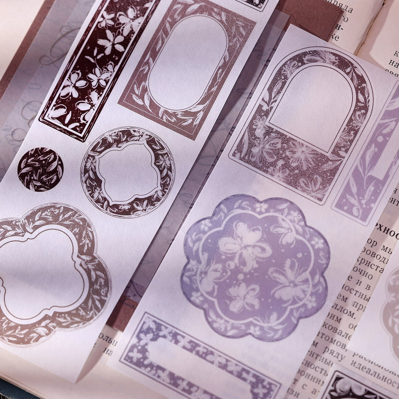 XiaoBaiJia【Flower Frame】Light Retro Orginal Design Washi Pet Tape Landscape Stickers