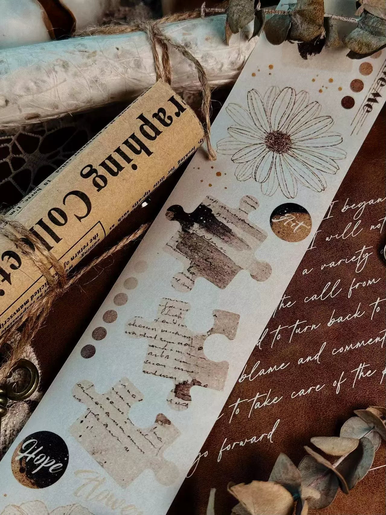 Linlanxi 【Ink Rhyme Printing Traces】Original New Product Retro Flower Puzzle Washi/Pet Tape