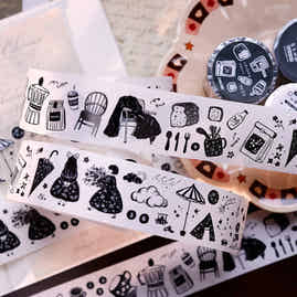 XiaoBaiJia Salt Series【Plain Color Painting】Pre-cut Orginal Design Mall Figures Embellish Washi/Pet Tape Light Retro Stickers