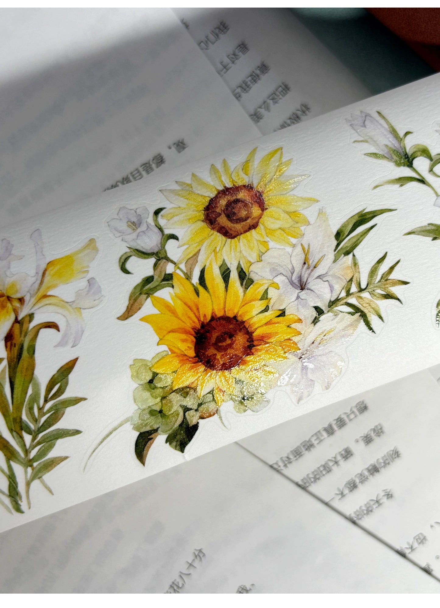 ZiYuanSu Vol12【Radiant Sunflower Color】Scene/Landscape Pre-cut Washi/PET Tape,for Scrapbook Supplies,Scrapbook Tape Stickers,Junk Journal Supplies