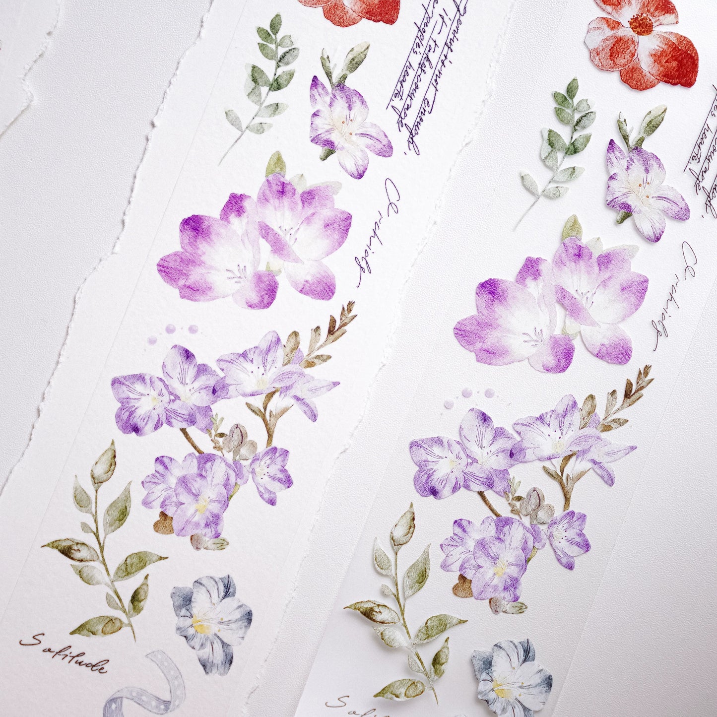 YuanZi Vol7【A Touch of Spring】Orginal Design Washi/Pet Tape Light Retro Flowers Stickers,for Scrapbook Supplies,Scrapbook Tape Stickers,Junk Journal Supplies