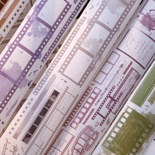 XiaoBaiJia【Film Collection】Light Retro Colorful Film Backgroud Washi PET Tape